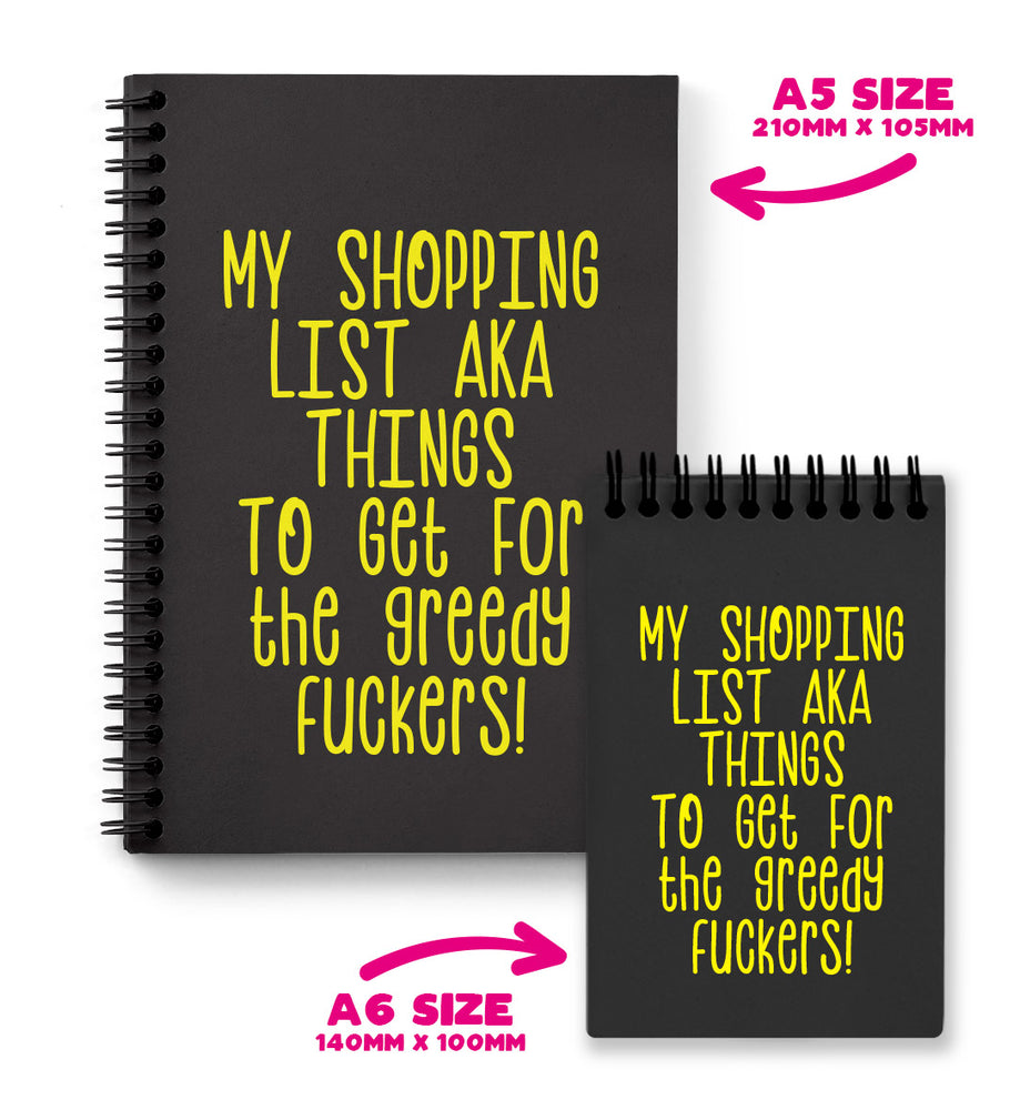 Shopping List Greedy Fuckers Notebook #1 image